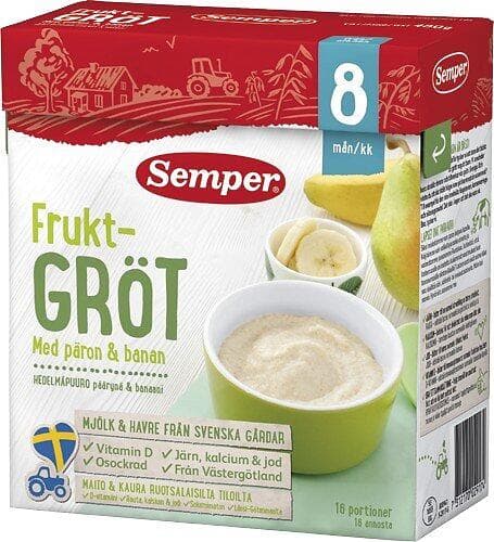 Semper Fruktgröt med Päron & Banan 8M 480g