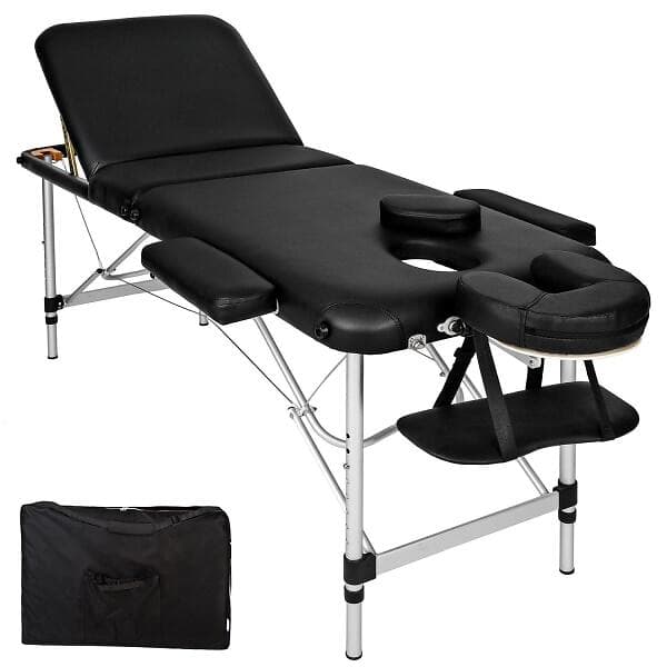 TecTake 3-Zons Massagebänk Aluminium 5cm Stoppning + Väska