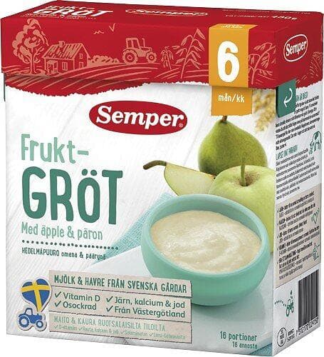Semper Fruktgröt Med Äpple & Päron 6m 480g