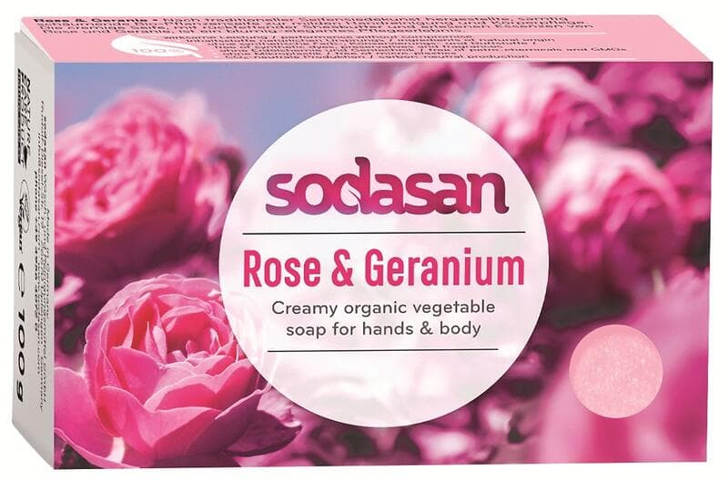 Sodasan Rose & Geranium Soap 100g