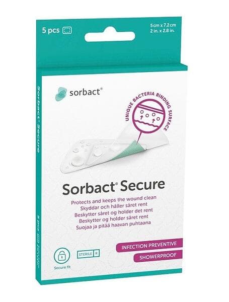 Sorbact Secure Bakteriebindande Plåster 5x7,2cm