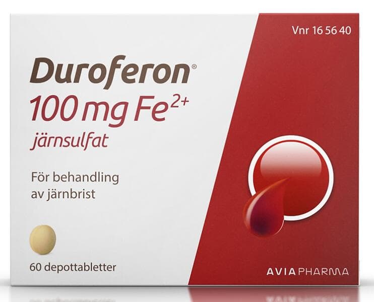 Duroferon 100mg Fe2+ 60 Tabletter