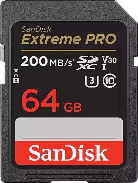 SanDisk Extreme Pro SDXC Class 10 UHS-I U3 V30 200/90MB/s 64GB