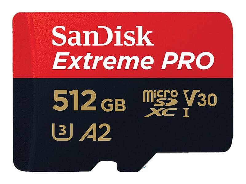 SanDisk Extreme Pro microSDXC Class 10 UHS-I U3 V30 A2 200/140MB/s 512GB