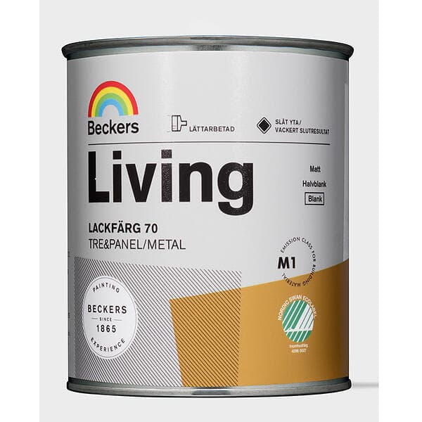 Beckers Lackfärg Living Blank Svart 0,75L