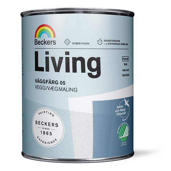 Beckers Väggfärg Living Helmatt Vit 0,9L