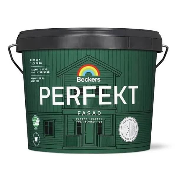 Beckers Akrylatfärg Perfekt Fasad Plus 10L Utevit