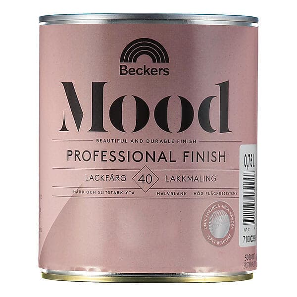 Beckers Lackfärg Mood Pro Vit Halvblank 0,75L