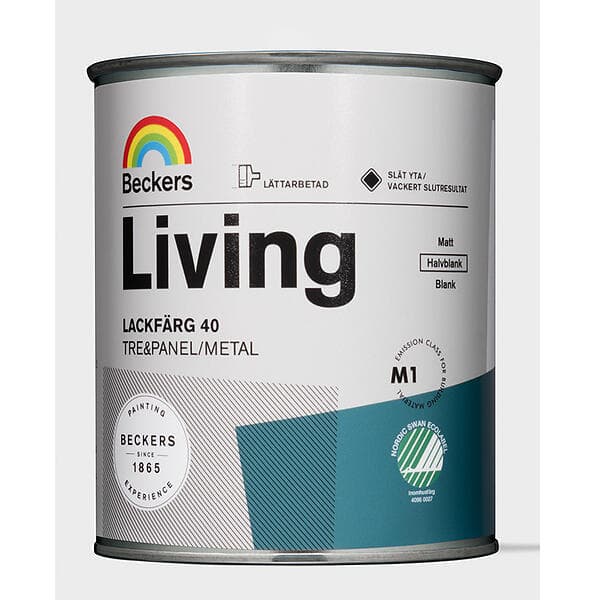 Beckers Lackfärg Living Halvblank Vit 0,75L