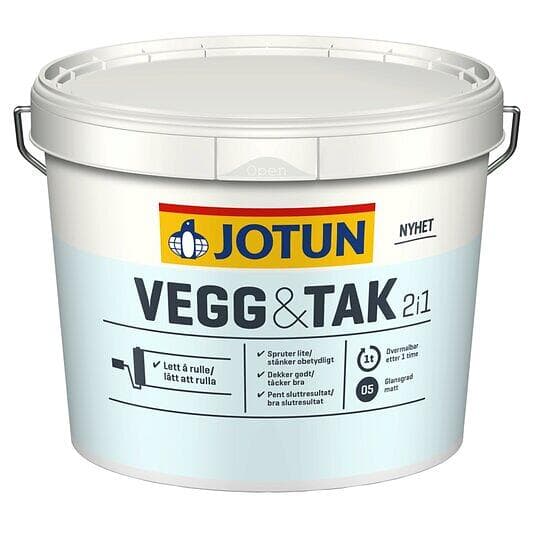 Jotun Vägg & Takfärg 2In1 Vit A-Bas 2,7L