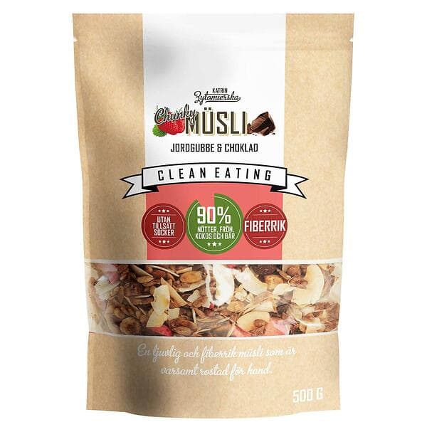 Clean Eating Müsli Chunky Jordgubbe & Choklad 500g