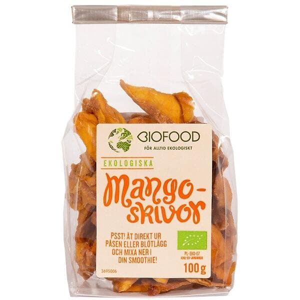 Biofood Mangoskivor Torkade 100g