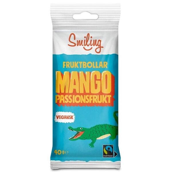 Smiling Fruktbollar Mango Passionsfrukt 40g