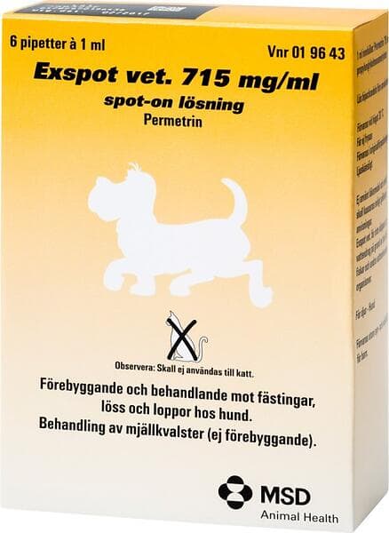 Exspot Vet. Spot-on Lösning 715mg/ml 6x1ml