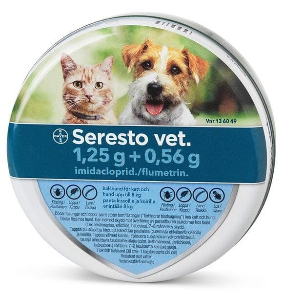 Seresto Vet. Halsband för Katt och Hund upp till 8kg 1,25g + 0,56g