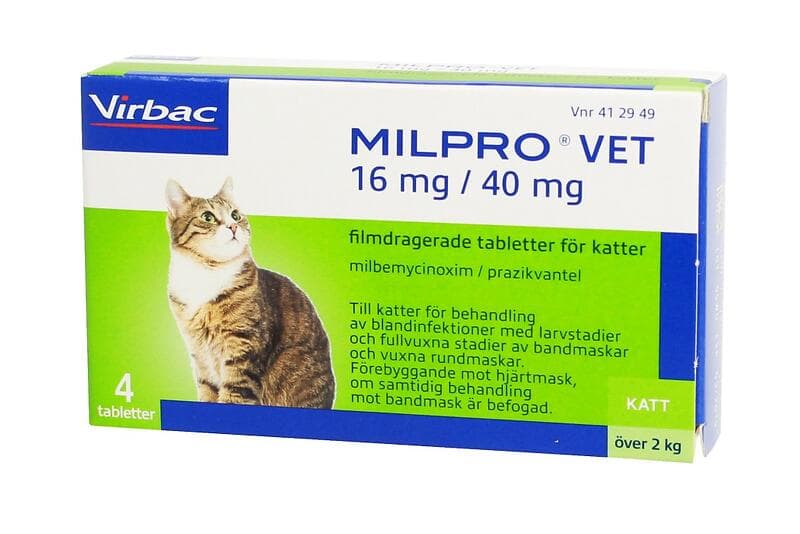 Virbac Milpro Vet 16mg/40mg Filmdragerade Tabletter för Katter 4st