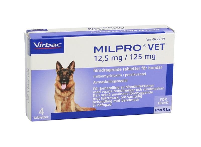 Virbac Milpro Vet 12,5mg/125mg Filmdragerade Tabletter för Hundar 4st