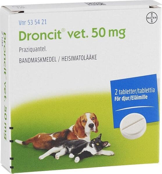 Vetoquinol Droncit Vet. 50mg 2 Tabletter