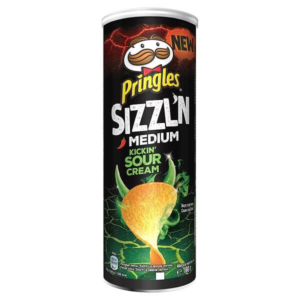 Pringles Sizzln Kickin Sour Cream Crisps 180g