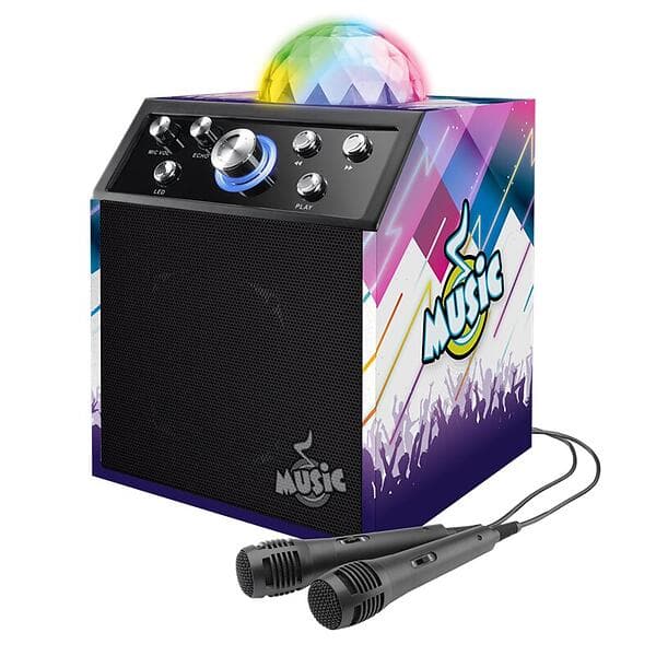 Music Karaoke BT Disco Cube with 2 Mics (501076)