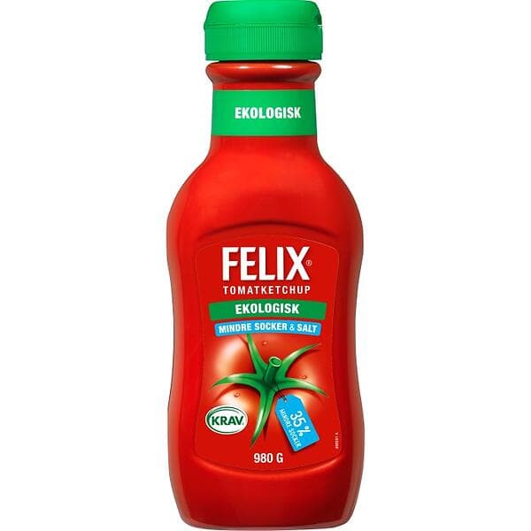 Felix Ketchup Mindre Socker & Salt Ekologisk 980g