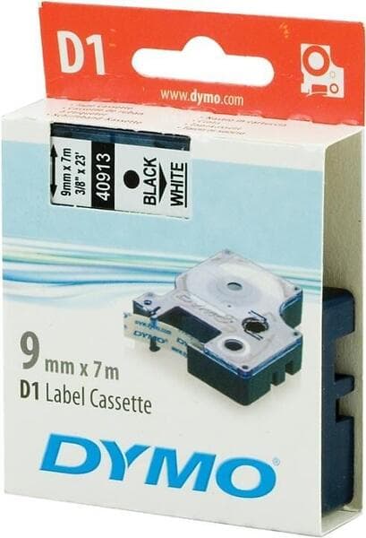 Dymo Label Cassette D1 Black on White 9mmx7m