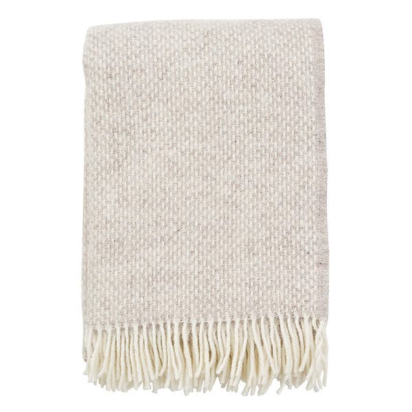 Klippan Yllefabrik Ullpläd Preppy Beige Mélange (130x200cm)