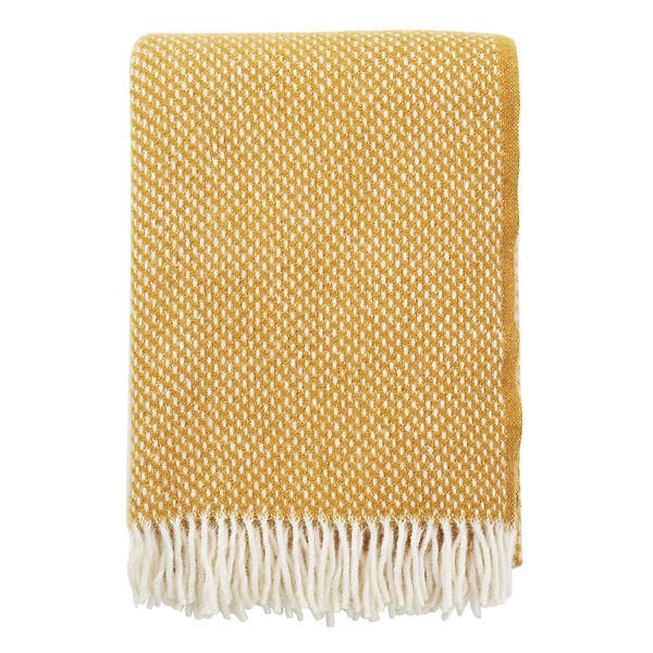 Klippan Yllefabrik Ullpläd Preppy Senap (130x200cm)