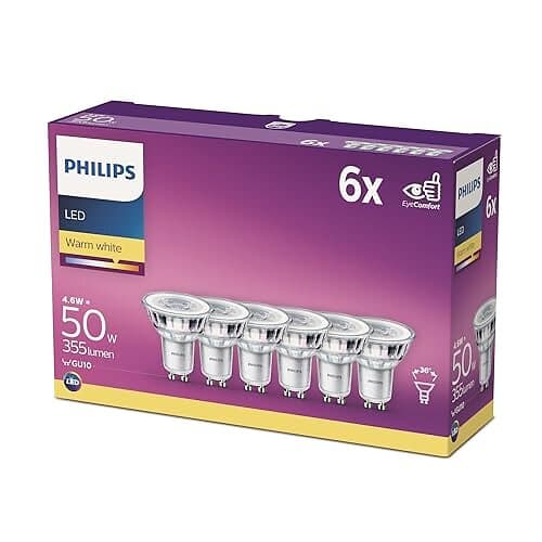 Philips Corepro LEDspot 4.6-50W GU10 827 36D 6-pack