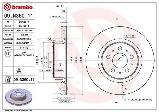 Brembo Bromsskiva COATED DISC LINE 09.N360.11