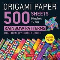 Origami Paper 500 Sheets Rainbow Patterns 6 Inch (15 Cm)