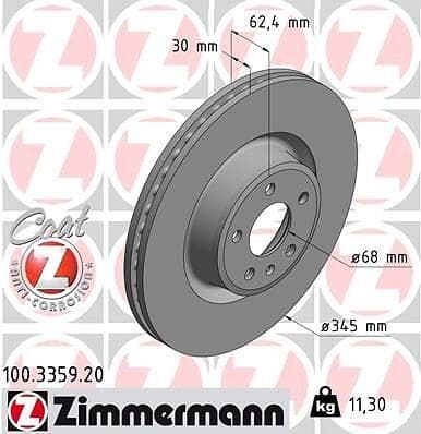 Otto Zimmermann Bromsskiva COAT Z 100.3359.20