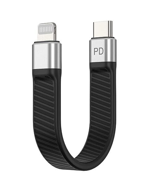 NÖRDIC Flat USB C - Lightning Adapter 0,14m