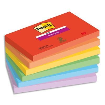 Post-It Super Sticky Playful 76x127mm 6/FP