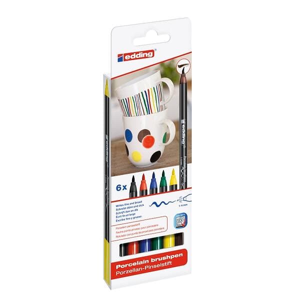 Edding 4200 Porcelain Brushpen Family Color 6-pack