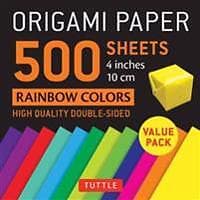 Origami Paper 500 Sheets Rainbow Colors 4' (10 Cm)