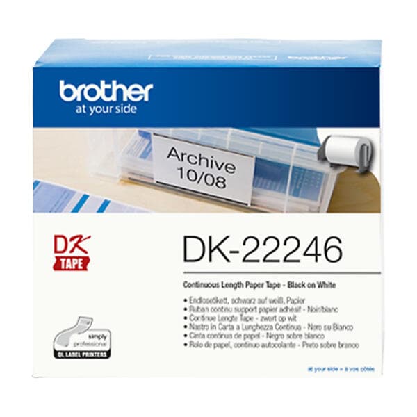 Brother DK-22246 ETIKETT-TEJP SVART PÅ VITT