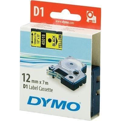 Dymo D1 12mm svart på 7m 7M