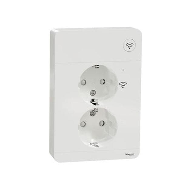 Schneider Electric Exxact Wiser Zigbee 2-vägsuttag WDE002182 (Vit)