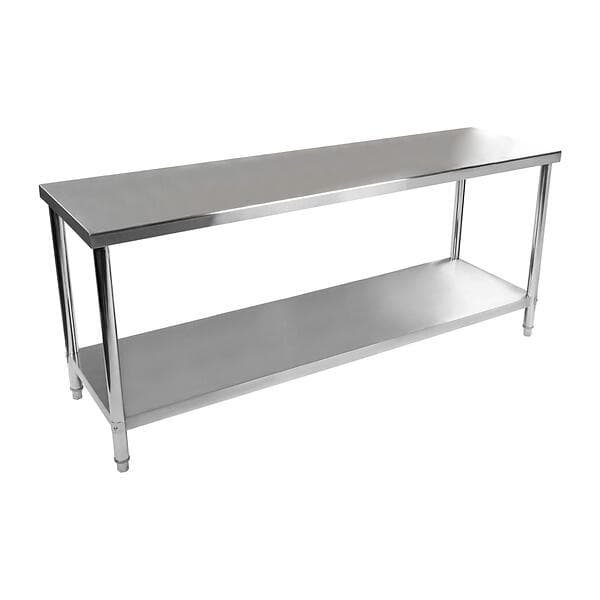 Royal Catering Rostfri arbetsbänk 200 x 60 cm 195kg lastkapacitet