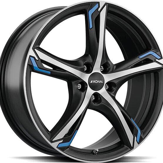 Ronal R62 Blue Jet Black Matt Front Cut 7,5X18 5/112 ET35 CB76