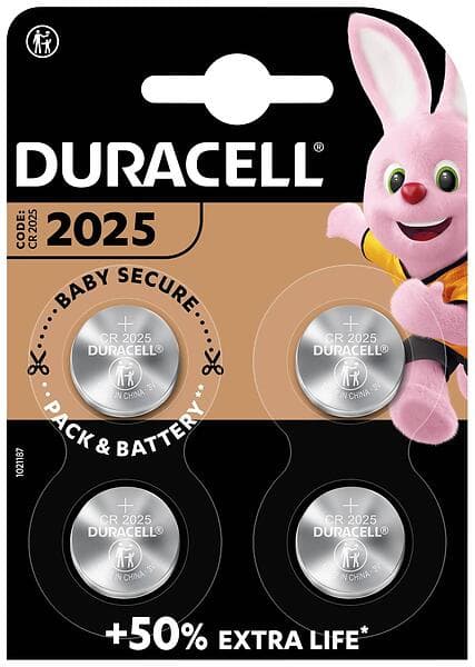 Duracell Knappcellsbatteri CR2025 4-pack