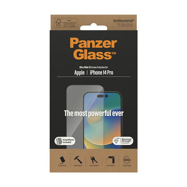 PanzerGlass™ Ultra-Wide Fit Screen Protector EasyAligner for iPhone 14 Pro