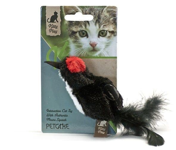 Kitty Play Squeaking Black Bird 10cm