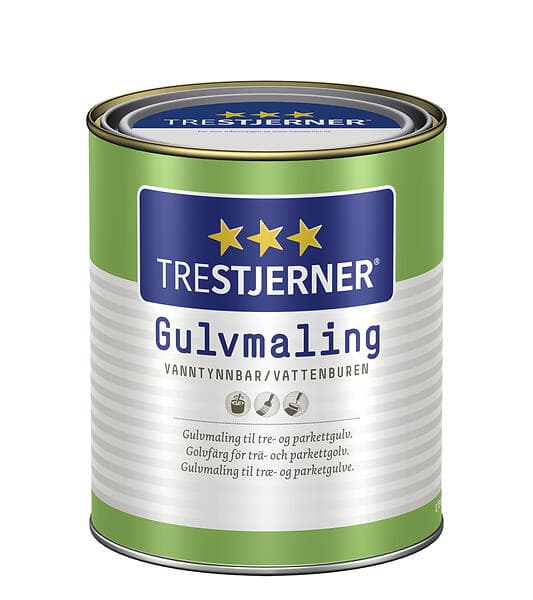 Trestjerner Golvfärg Vattenburen Halvblank Vit 0,75L