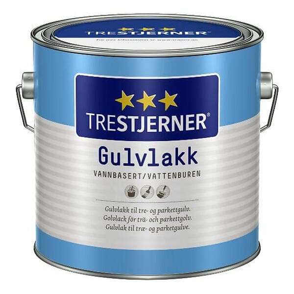 Trestjerner Golvlack Vattenbaserad Halvblank 3L