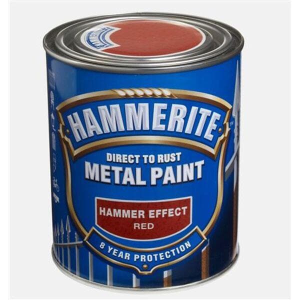 Hammerite Direct to Rust Metal Paint Hammered Red 0,75L