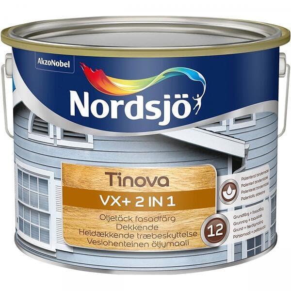 Nordsjö Träfasadfärg Tinova VX+ 2 In 1 BW Utomhus 1L