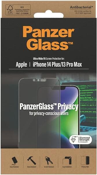 PanzerGlass™ Ultra-Wide Fit Privacy Screen Protector for iPhone 13 Pro Max/14 Plus