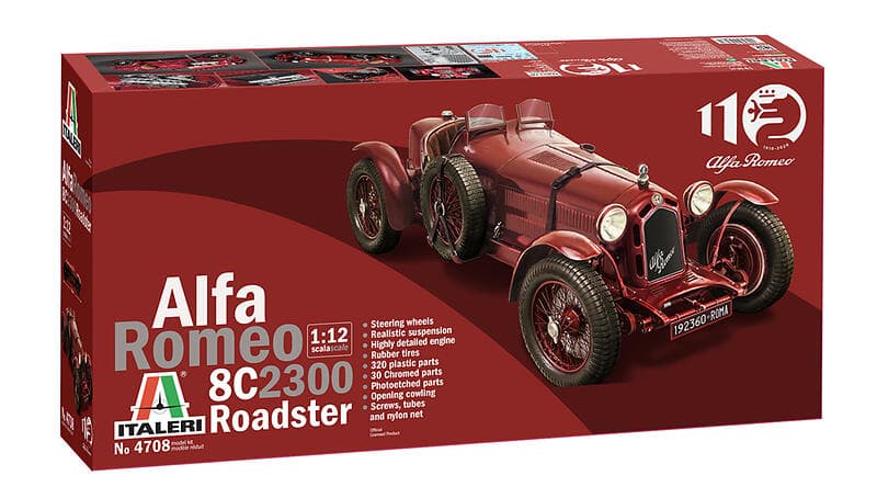 Italeri Alfa Romeo 8C 2300 Roadster 100th Anniv 1:12